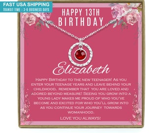 13th Birthday Girl, 13 Year Old Girl Gifts, Teen Girl Gifts, Gifts for 13 Year Old Girl, 13th Birthday Necklace, Officially a Teenager Gift