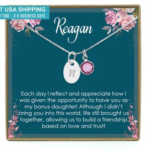Step Daughter Gift for Step Daughter, Bonus Daughter Gift Necklace, Step Daughter Birthday Gift, Personalized Birthstone Necklace
