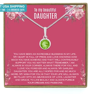 Daughter Gift from Mom, Mother Daughter Necklace, Daughter Necklace, Gift for Daughter, Personalized Birthstone Necklace, Sterling Silver