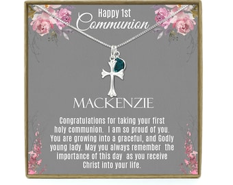 Communion Gifts Girl, 1st Communion Necklace Gift Girl , First Holy Communion Gift Girl, 1st Communion Cross, Girl First Communion