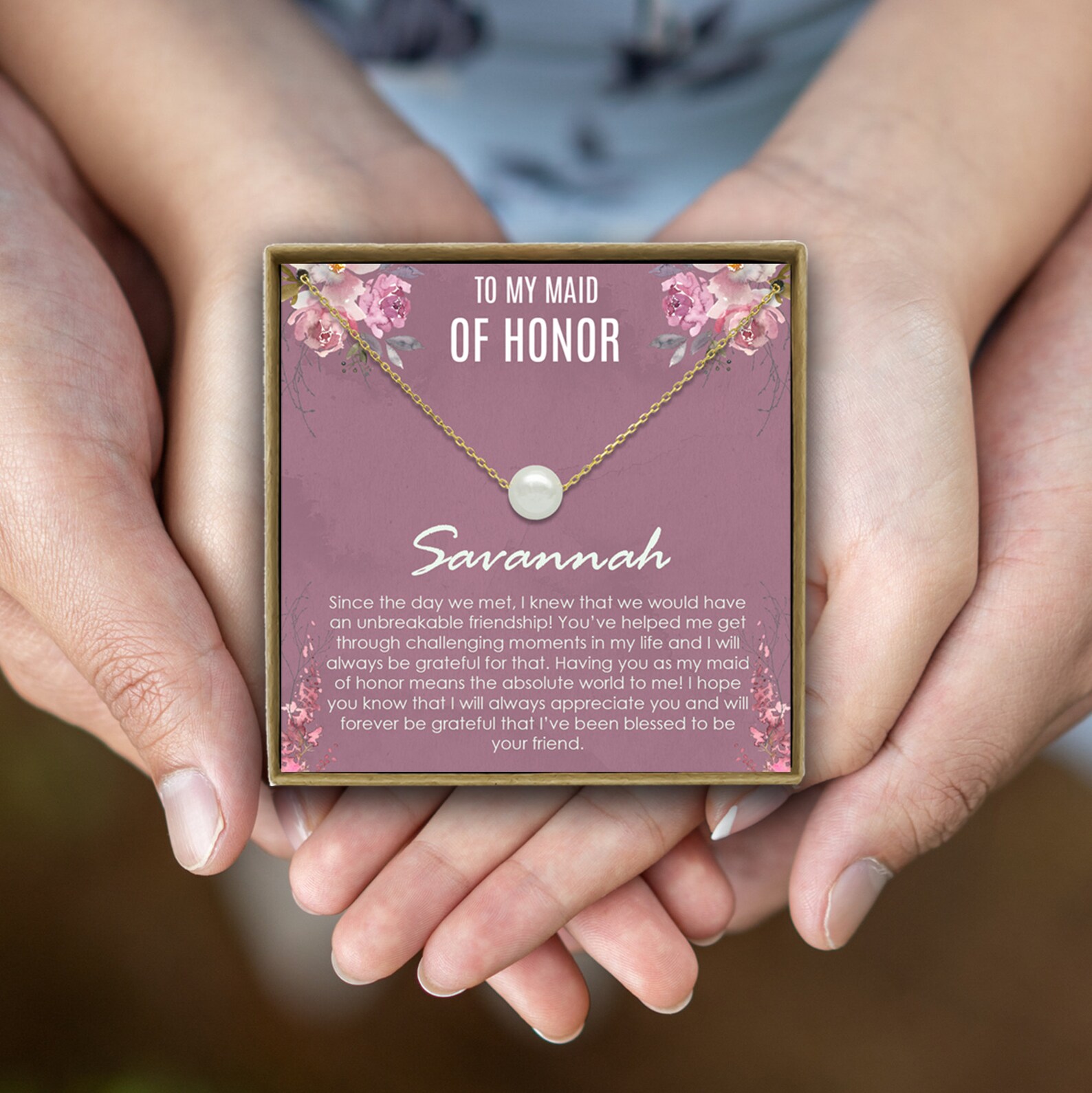 Maid of Honor Gift Necklace Maid