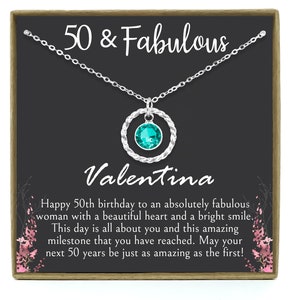 50th Birthday Gift for Women, 50th Birthday Gift for her, 50th Birthday Gift for Woman, 50th Birthday Gift Idea, Personalized Birthstone