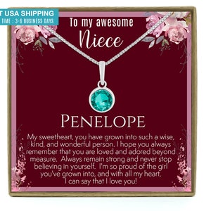 Cadeau de nièce de tante, Cadeau pour nièce, Cadeau de nièce, Cadeau d’anniversaire pour nièce, Carte d’anniversaire de nièce, Cadeau pour collier de nièce, Bijoux de nièce