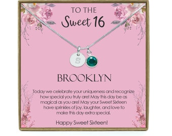 Sweet Sixteen Gift, Sweet 16 gift, 16th Birthday Gift Girl Necklace, Gift for 16 Year Old Girl, Sweet Sixteen Jewelry, Sterling Silver