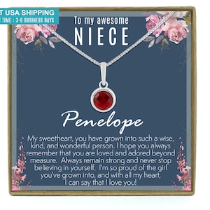 Cadeau pour nièce, cadeau de nièce de tante, cadeau de nièce, cadeau d’anniversaire pour nièce, carte d’anniversaire de nièce, cadeau pour le collier de nièce, bijoux de nièce