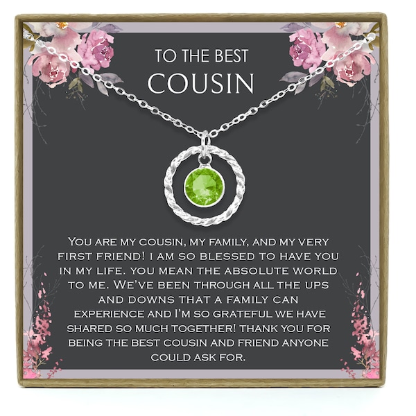 Gift for Cousin Gifts, Cousin Necklace, Cousin wedding gifts for Cousins gift Idea, Cousin Best Friend Cousin Birthday Gift, Sterling Silver