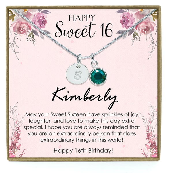 Sweet Sixteen Gift, Sweet 16 gift, 16th Birthday Gift Girl Necklace, Gift for 16 Year Old Girl, Sweet Sixteen Jewelry, Sterling Silver