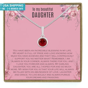 Daughter Gift from Mom, Mother Daughter Necklace, Daughter Necklace, Gift for Daughter, Personalized Birthstone Necklace, Sterling Silver