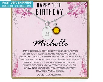13th Birthday Girl, 13 Year Old Girl Gifts, Teen Girl Gifts, Gifts for 13 Year Old Girl, 13th Birthday Necklace, Officially a Teenager Gift