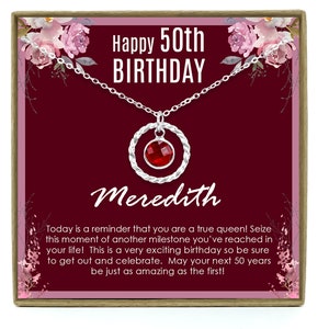 50th Birthday Gift for Women, 50th Birthday Gift for her, 50th Birthday Gift for Woman, 50th Birthday Gift Idea, Personalized Birthstone