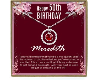 50th Birthday Gift for Women, 50th Birthday Gift for her, 50th Birthday Gift for Woman, 50th Birthday Gift Idea, Personalized Birthstone
