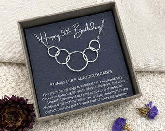 50th Birthday Gift for Women, 50th Birthday Gift for her, 50th Birthday Gift for Woman, 50th Birthday Gift Idea, Personalized Birthstone