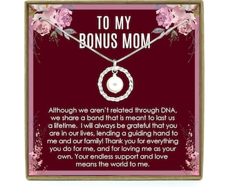Bonus Mom Gift for Step Mother Gift from Bride, Step Mom Gift for Stepmom Necklace, Step Mom Wedding Gift, Christmas Gift, Mother's day Gift