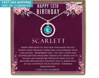 13th Birthday Girl, 13 Year Old Girl Gifts, Teen Girl Gifts, Gifts for 13 Year Old Girl, 13th Birthday Necklace, Officially a Teenager Gift