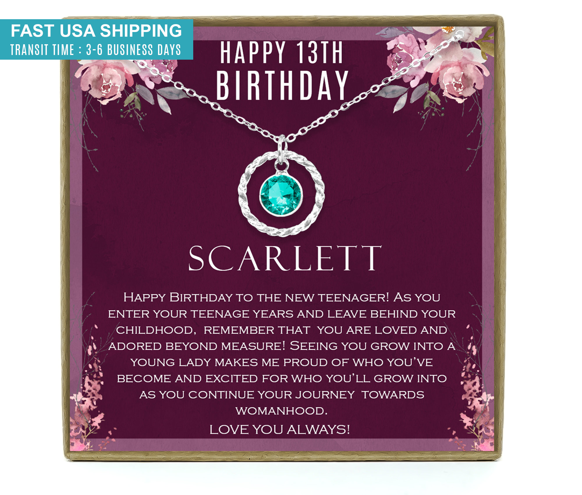 13th Birthday Girl, 13 Year Old Girl Gifts, Teen Girl Gifts, Gifts for 13 Year Old Girl, 13th Birthday Necklace, Officially a Teenager Gift