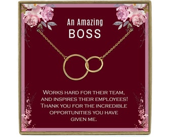 Gift for Boss Lady, Gift for Lady Boss, Boss Lady Gift, Best Boss Ever Gift for Women, Interlocking Necklace, Sterling Silver