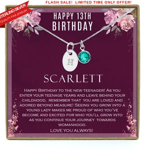 13e anniversaire pour fille, Cadeaux pour fille de 13 ans, Cadeaux pour adolescente, Cadeaux pour fille de 13 ans, Collier pour 13e anniversaire, Cadeau officiel pour une adolescente