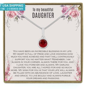 Daughter Gift from Mom, Mother Daughter Necklace, Daughter Necklace, Gift for Daughter, Personalized Birthstone Necklace, Sterling Silver