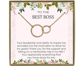 Gift for Boss, Gift for Lady Boss, Boss Lady Gift, Best Boss Ever Gift for Women, Interlocking Necklace, Sterling Silver