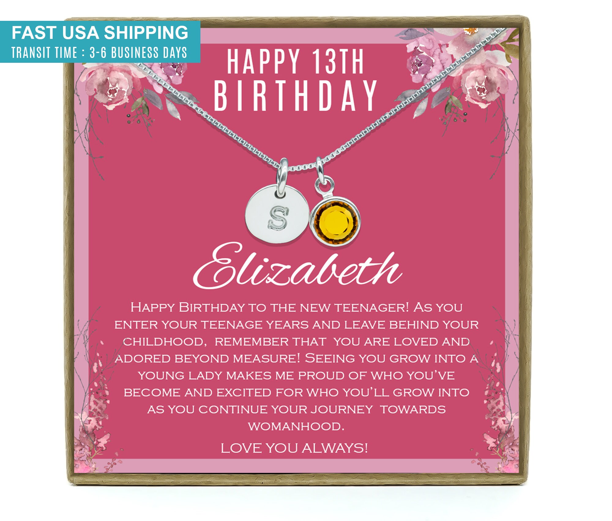 13th Birthday Girl, 13 Year Old Girl Gifts, Teen Girl Gifts, Gifts for 13 Year Old Girl, 13th Birthday Necklace, Officially a Teenager Gift