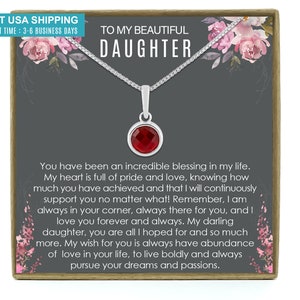 Daughter Gift from Mom, Mother Daughter Necklace, Daughter Necklace, Gift for Daughter, Personalized Birthstone Necklace, Sterling Silver