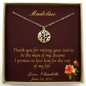 Mère du marié cadeau, mère du marié collier, mère en droit cadeau, mère de la mariée cadeau, cadeau de mariage