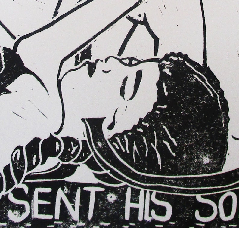 Nativity Original Linocut image 6