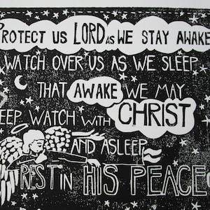 Night Prayer Original Linocut