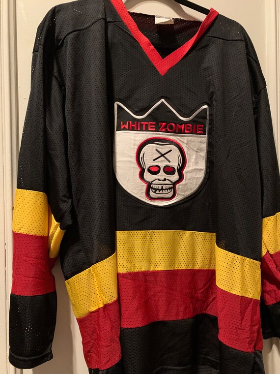 Vintage 1990’s White Zombie Mesh Hockey Jersey Gem