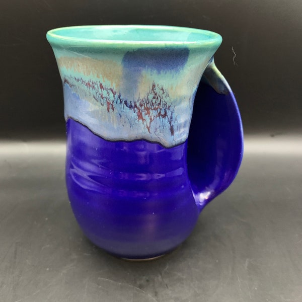 Drip Glazed Neher Art Pottery Right Hand Warmer Mug