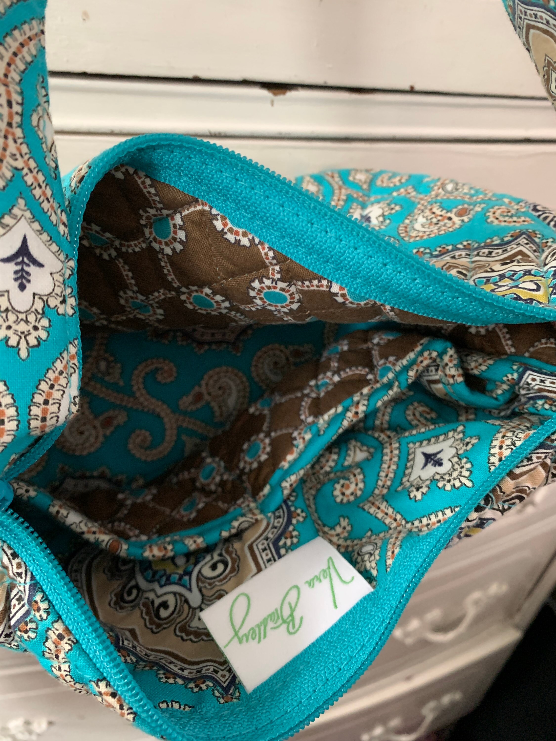 Vera Bradley 3-Piece Bag Set – Handbag, Backpack & Wristlet – Totally Turquoise Vera Bradley Color Block Teal Faux Leather Wristlet: Stylish  main image 3
