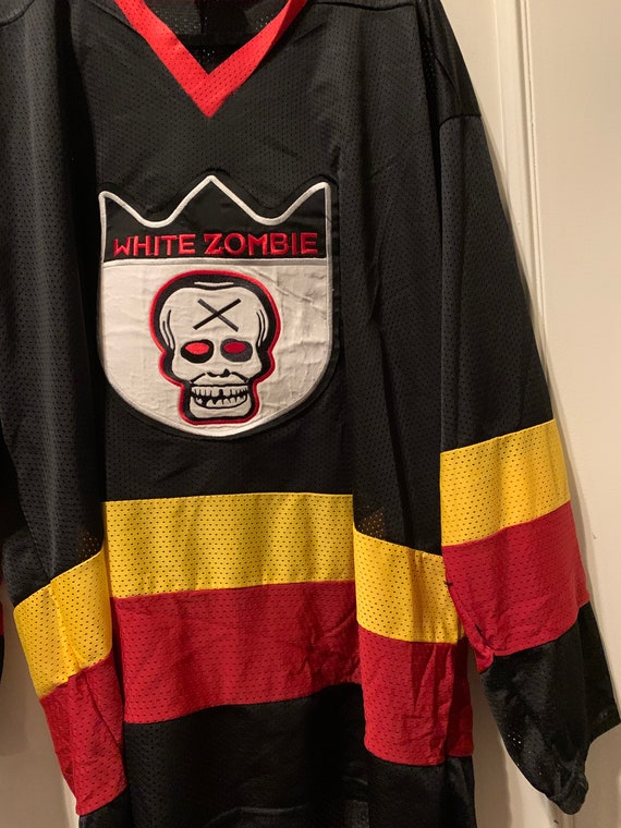 Vintage 1990’s White Zombie Mesh Hockey Jersey Gem