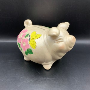 Vintage Ceramic Flower Embossed Piggy Bank