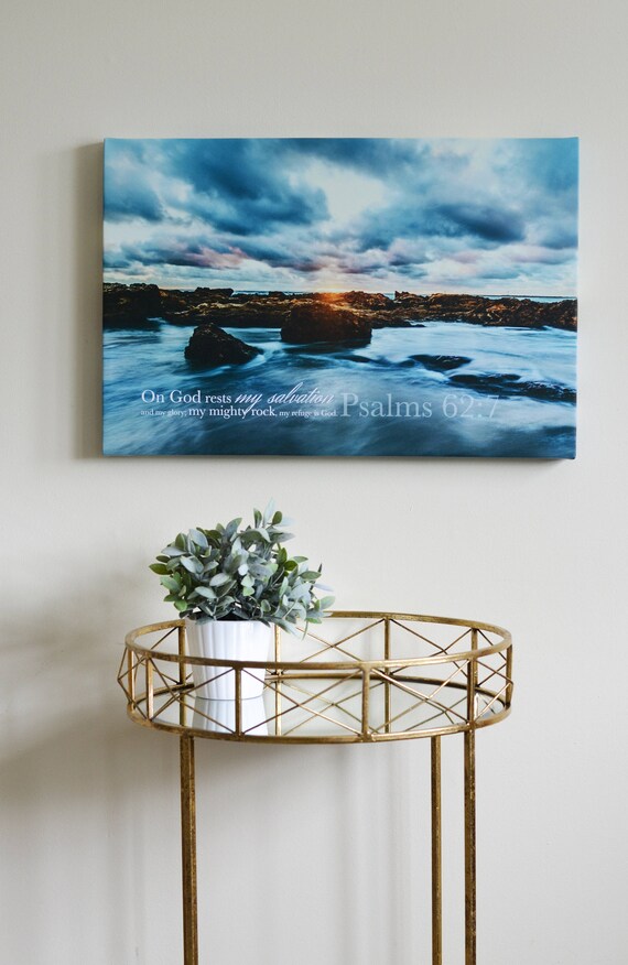 Wall Art Canvas Psalm 62 7 Faith Based Beautiful Ocean Scene Verse Scripture - Faith Based Wall Art Wall Art Canvas Psalm 62 7 Faith Based Beautiful Ocean Scene Verse Scripture - Faith Based Wall Art