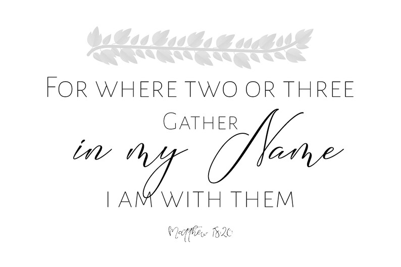 Christian Wall Art Where Two or Three Gather in My Name Etsy
