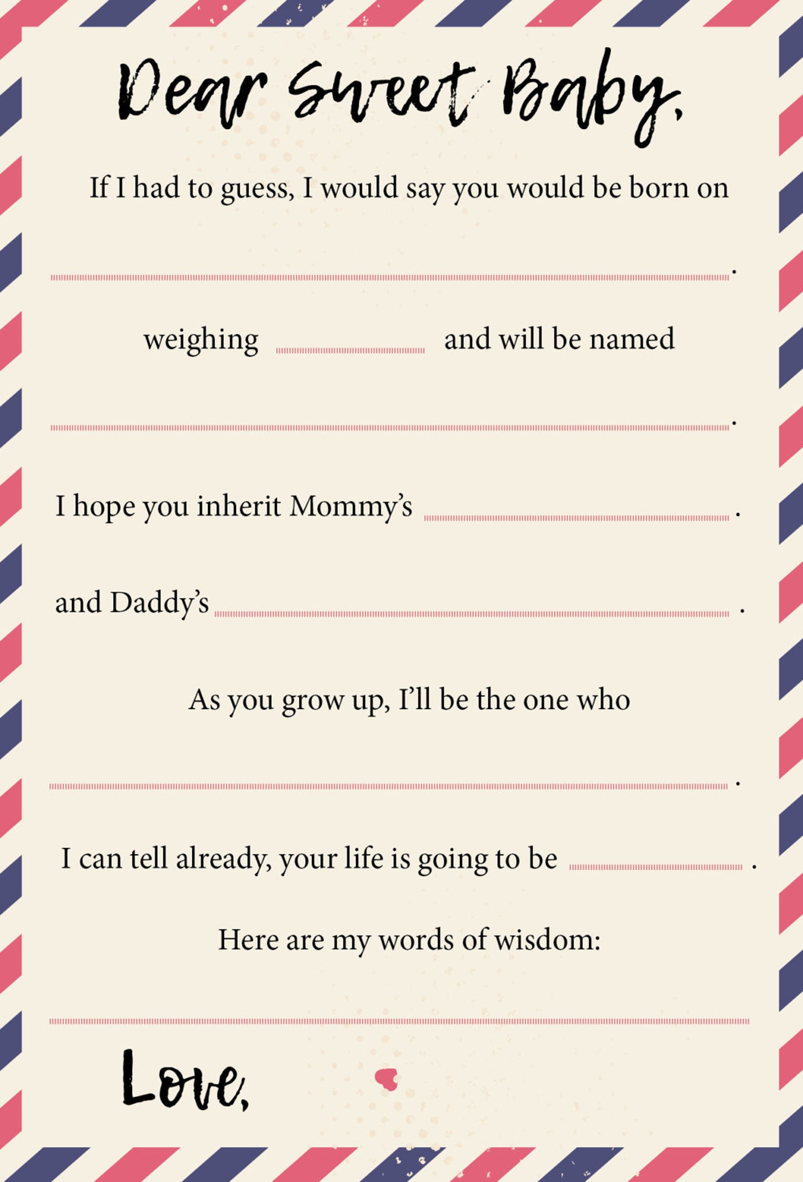 Long distance baby shower / Shower by mail Etsy