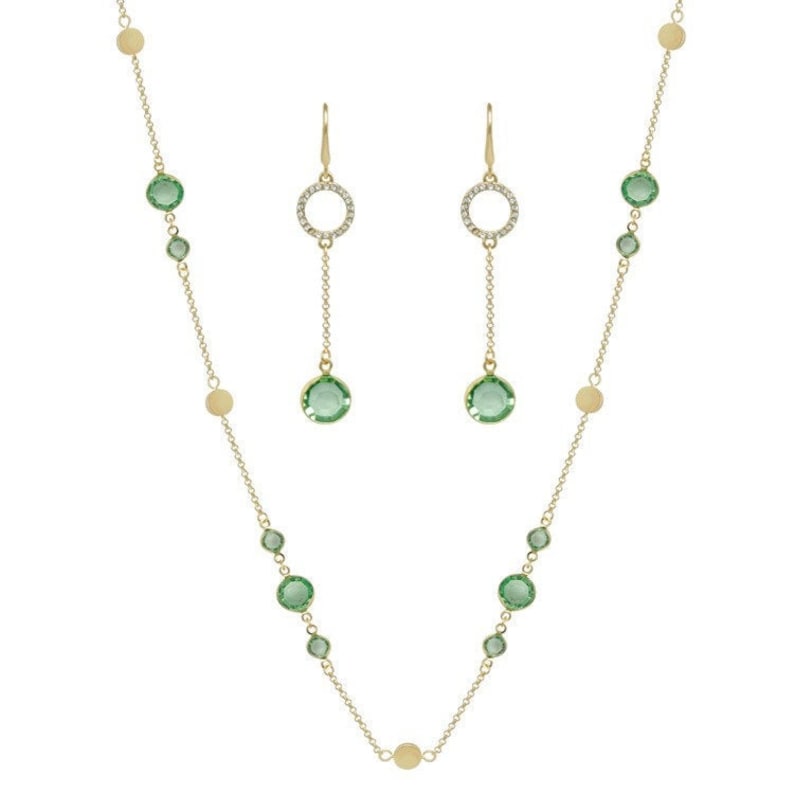 Anastasia Apple Green Crystal Bohemian Necklace Wedding-Bridal Gift