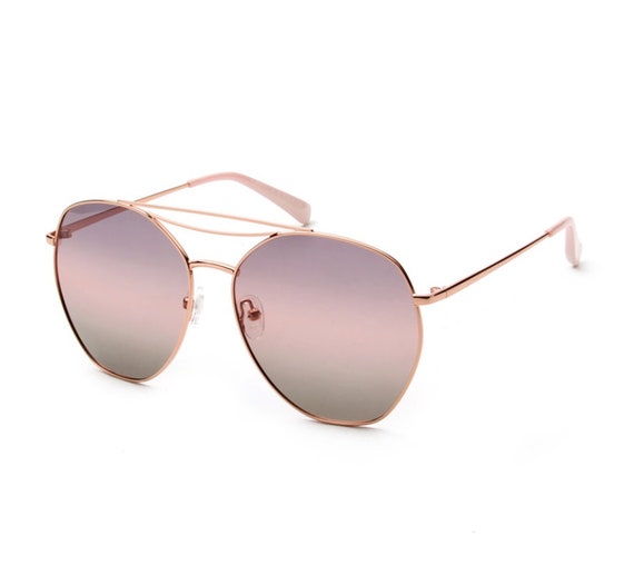 Rosa Oro Aviador Diseño Vintage de gafas de sol de gran tamaño tonos Mujeres Damas