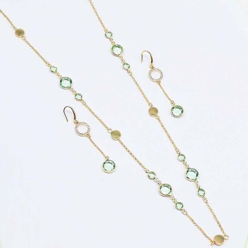 Anastasia Apple Green Crystal Bohemian Necklace Wedding-Bridal Gift