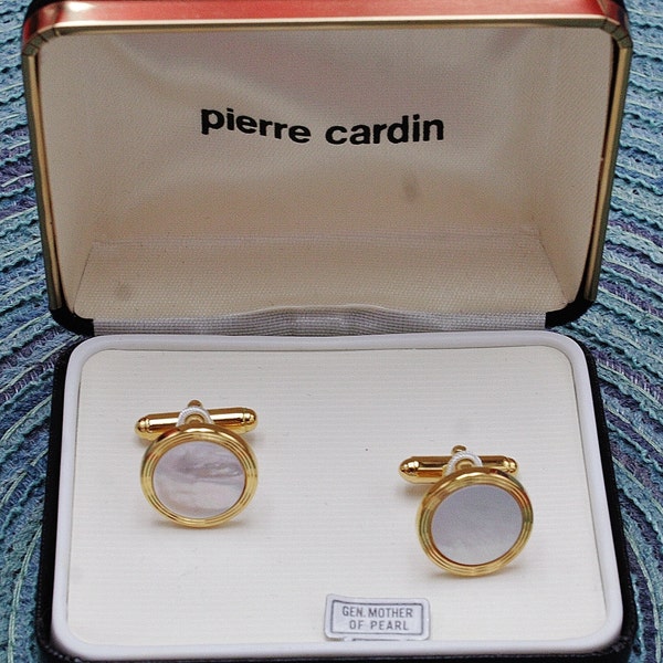 Vintage Pierre Cardin Mother Of Pearl CuffLinks