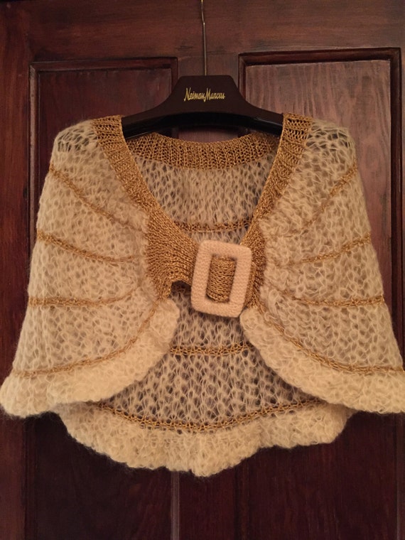 Vintage Hand Knit Shawl