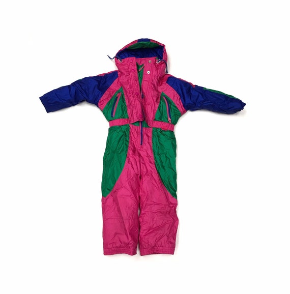 vintage Ossi ski snowsuit girls kids 80s 90s winte