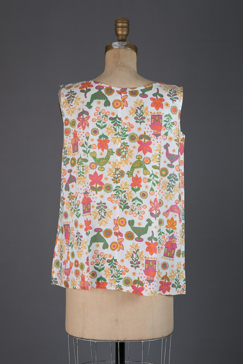 novelty print blouse vintage 1950s maternity top blouse