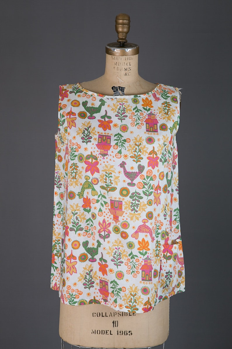 novelty print blouse vintage 1950s maternity top blouse