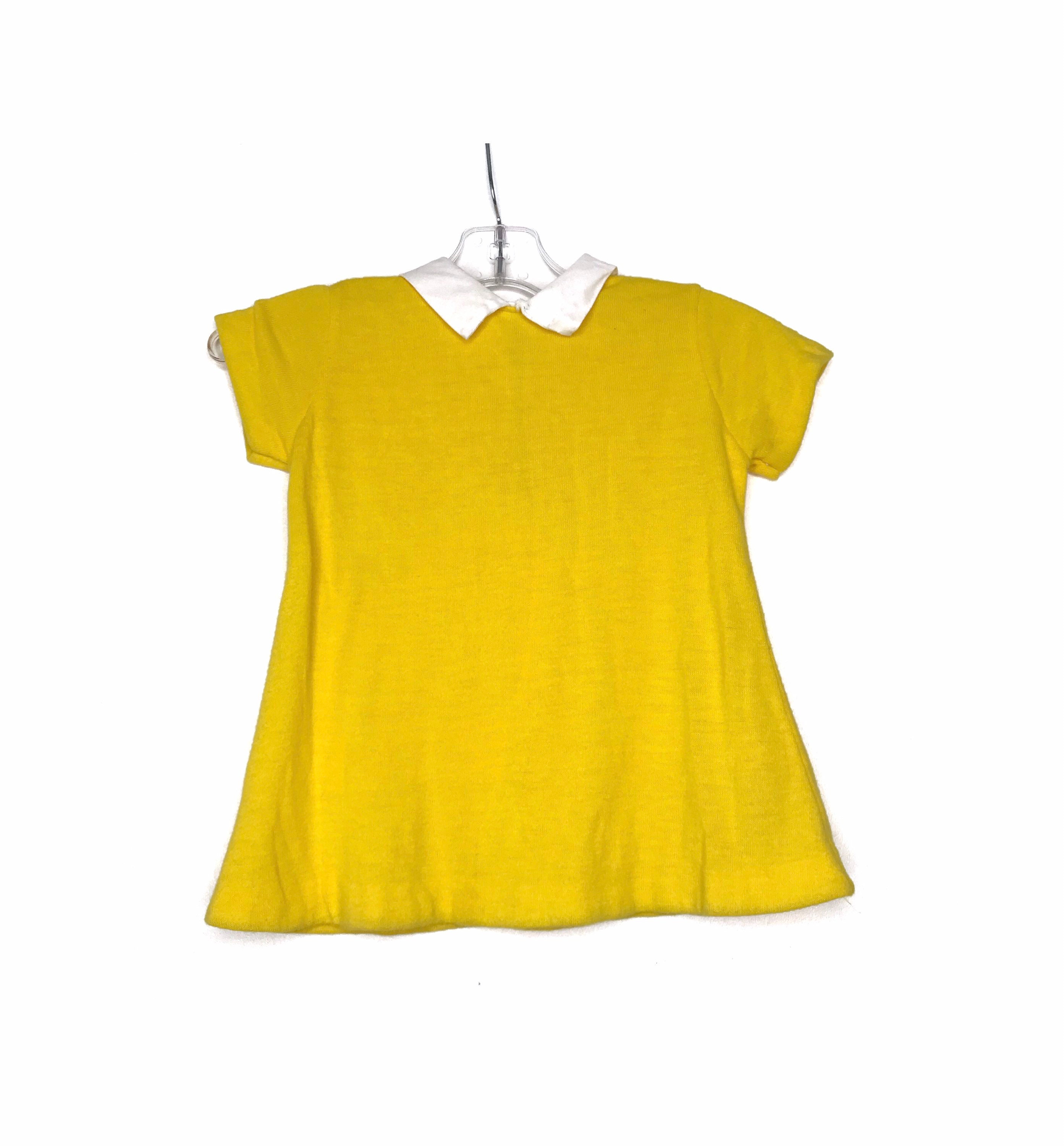 Vintage 1960s Girls Yellow Shirt Top 