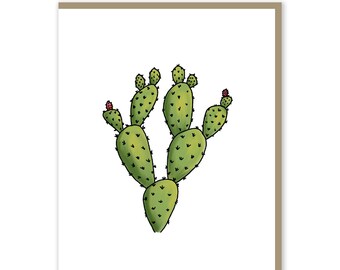 Prickly Pear Cactus Card |  Original Artwork | Nopales | Desert Lovers | Greeting Card | Handmade