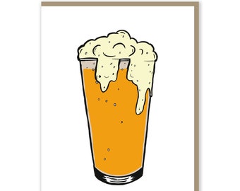 Beer Card | Craft Beer Lovers | Original Artwork | Greeting Card | Handmade