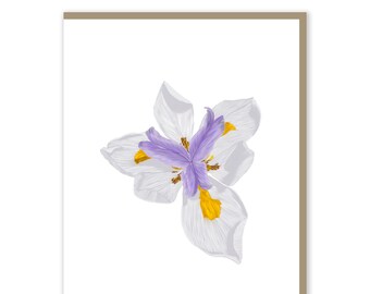 Iris Card |  Original Artwork | Garden Lovers | Flowers | Greeting Card | Handmade