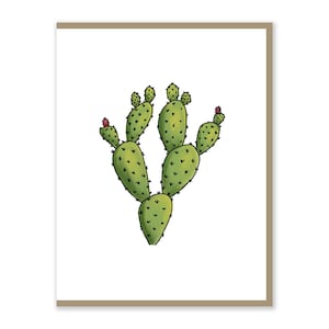 Carta di cactus di fico d'india / opere d'arte originali / Nopales / amanti del deserto / biglietto d'auguri / fatto a mano