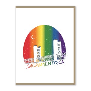 Sacramento Regenbogen Karte | Original Kunstwerk | Stolz | LGBTQ+ | Grußkarte | Handgefertigt